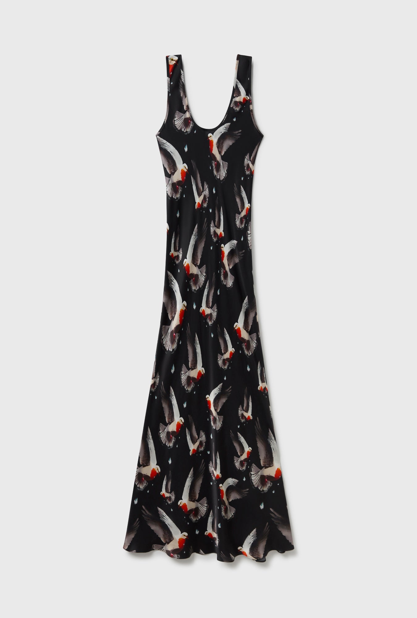 SCOOP NECK DRESS BLEEDING DOVE