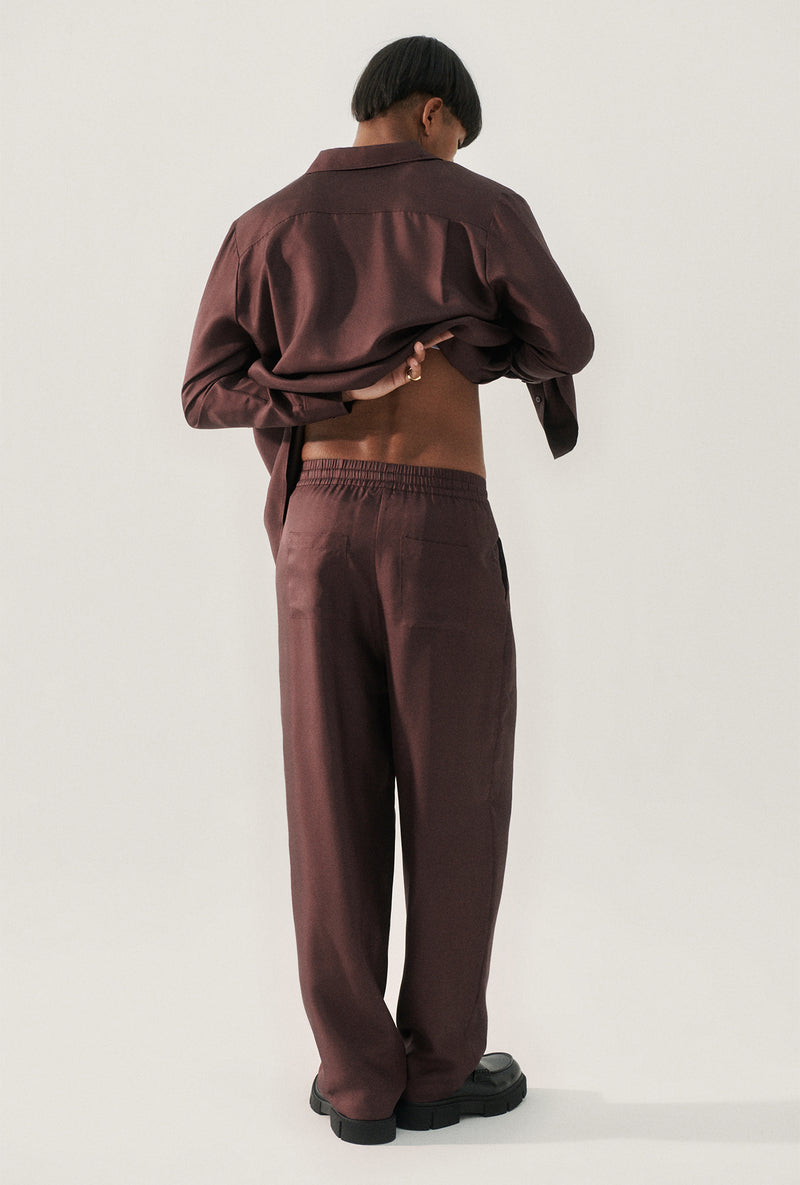 TWILL SLOUCH PANTS CACAO