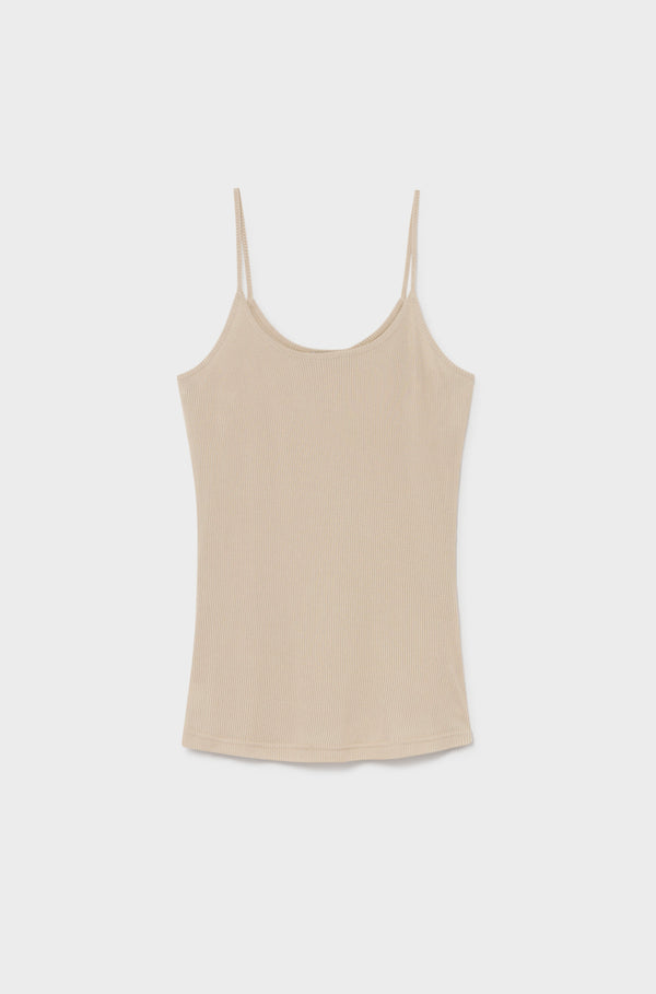 RIBBED CAMI HAZELNUT