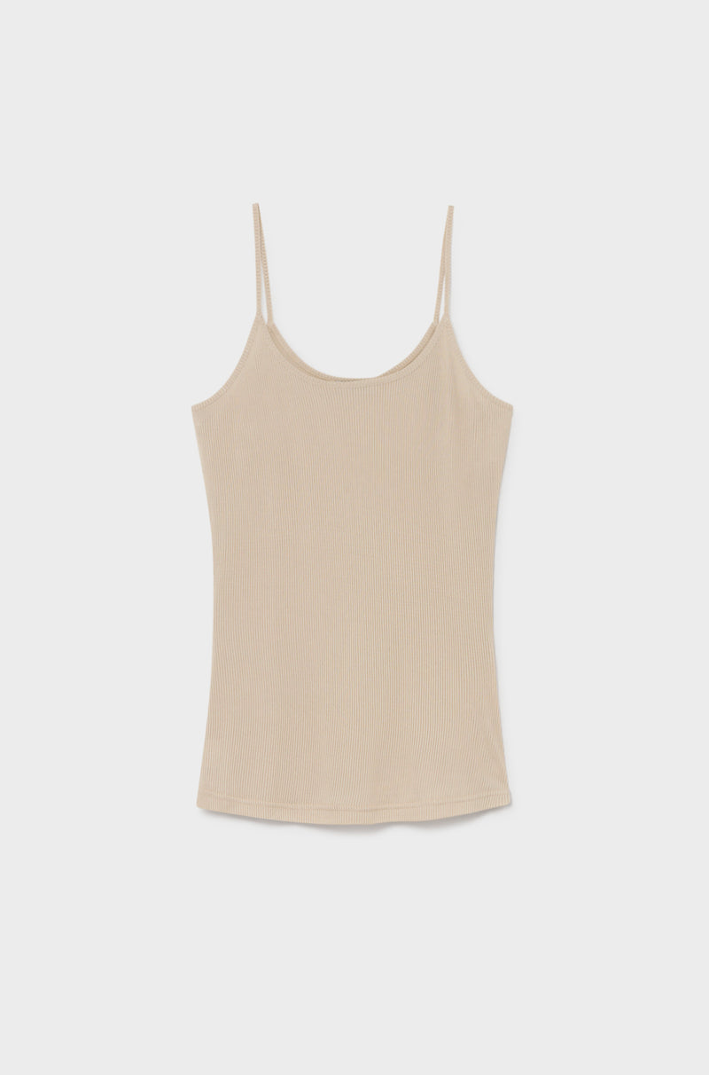 RIBBED CAMI HAZELNUT