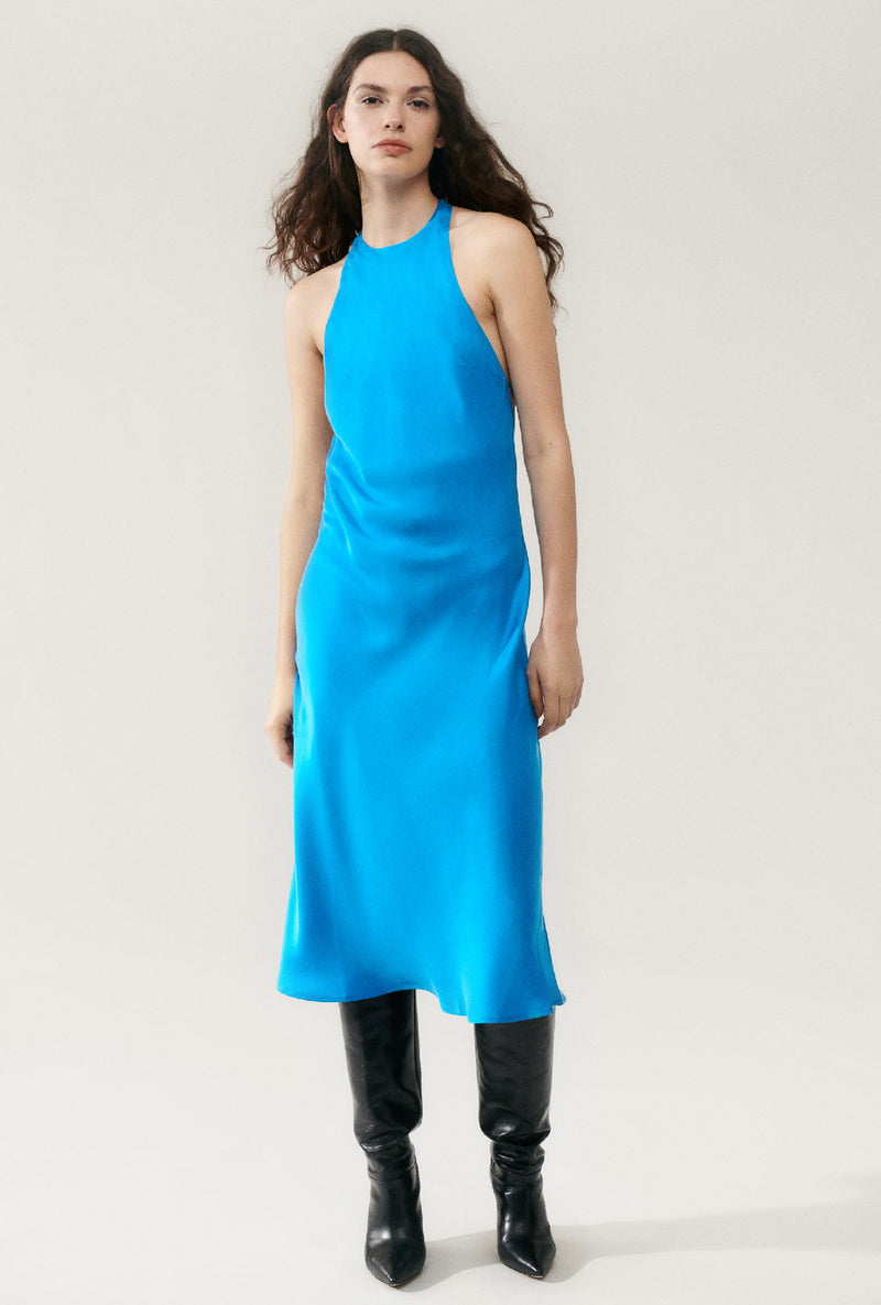 HALTER DRESS COAST BLUE