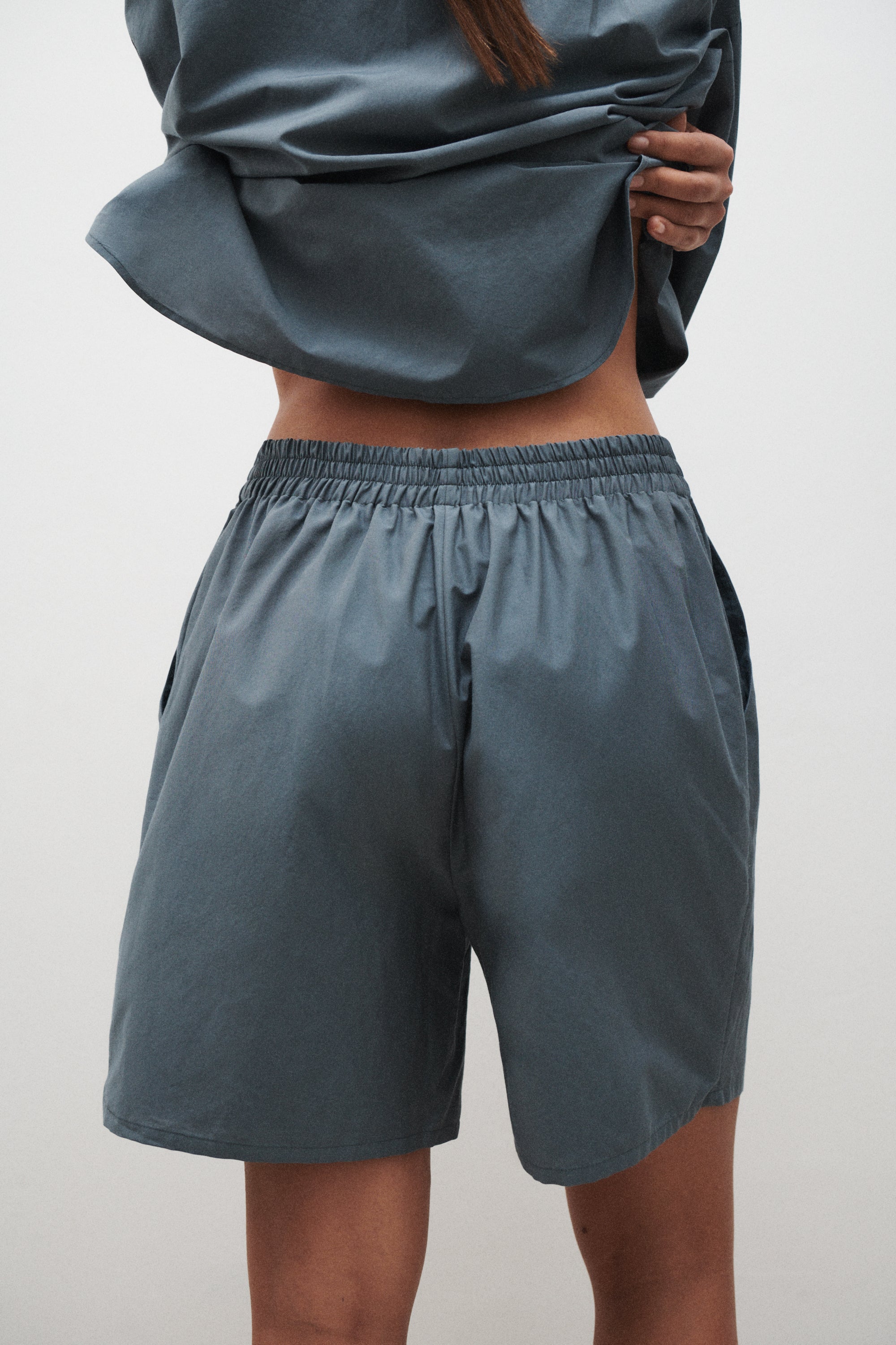 COTTON SILK BOXERS SLATE