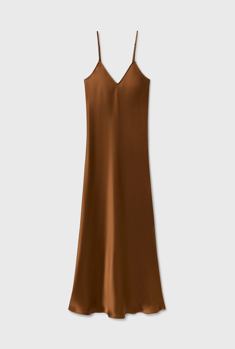 90S SLIP DRESS VAN DYKE BROWN