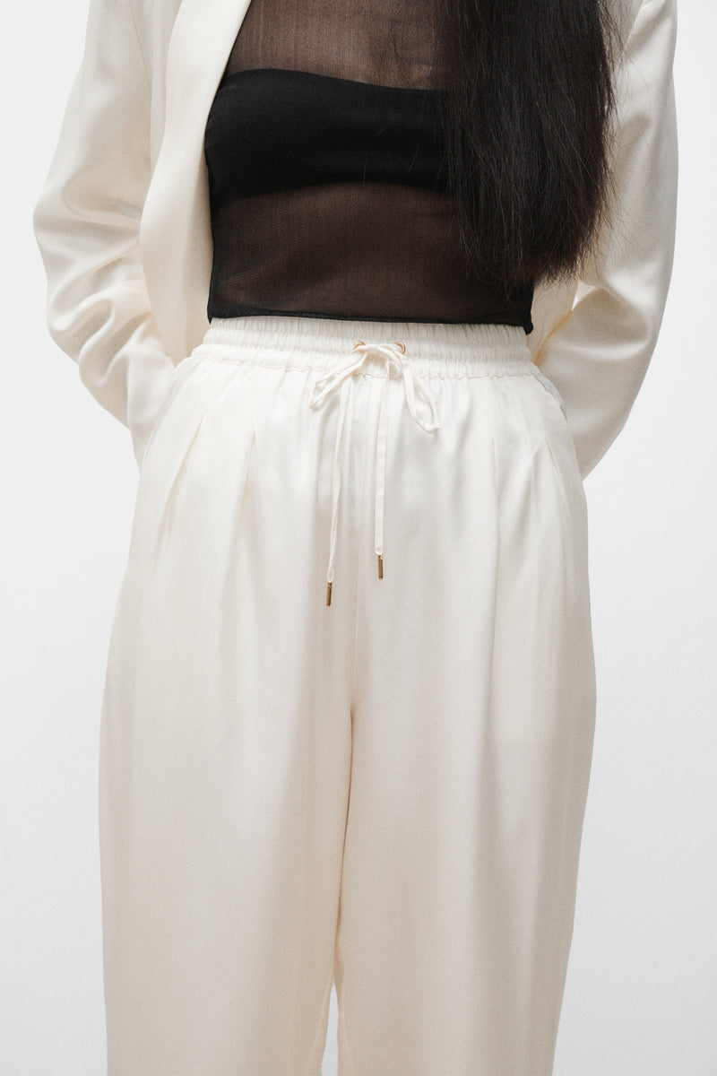 TWILL SLOUCH PANTS WHITE