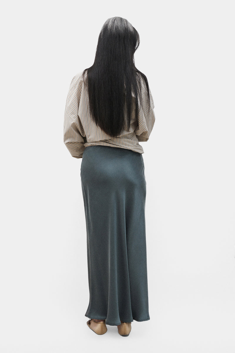 LONG BIAS CUT SKIRT SLATE