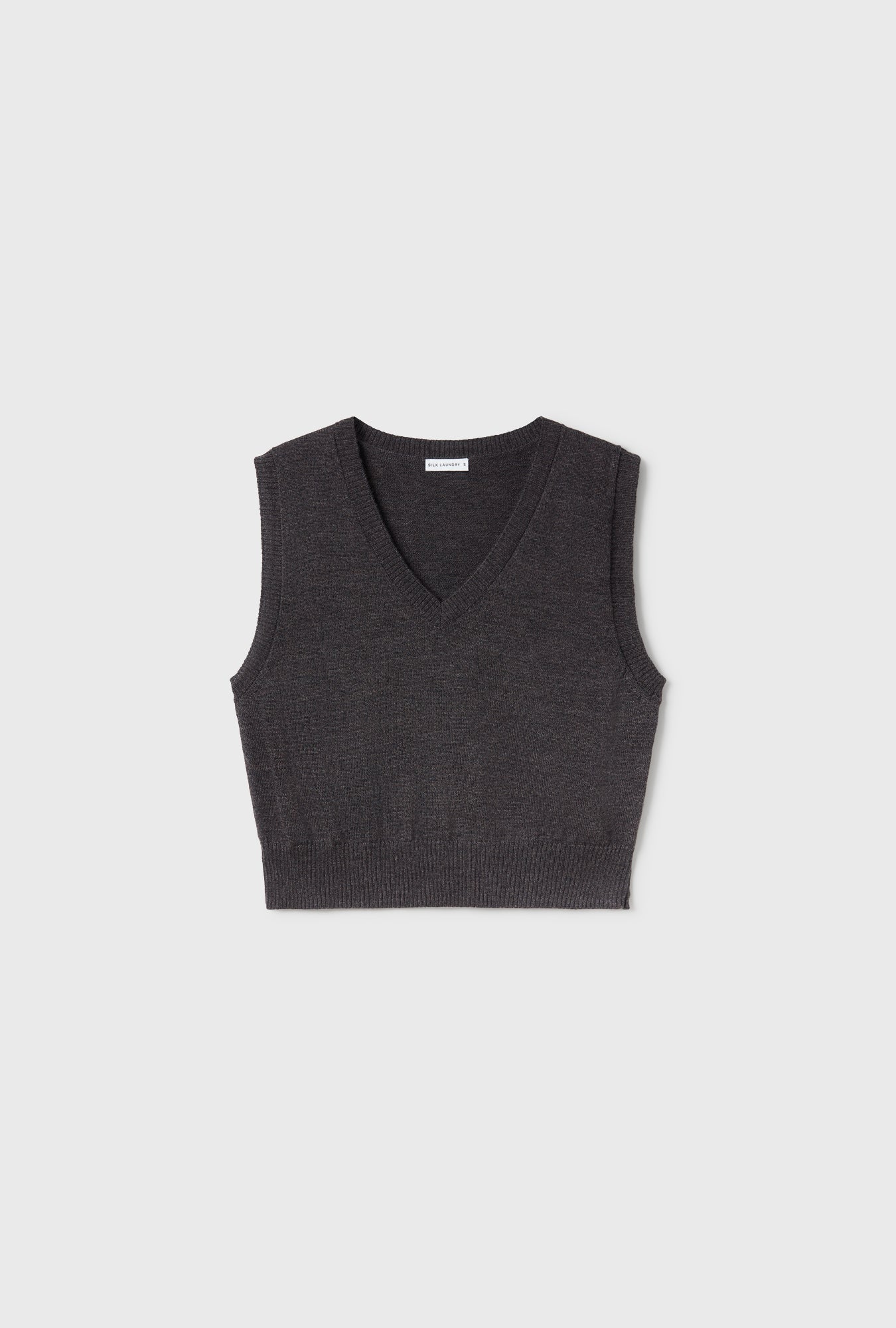 V -NECK SWEATER VEST GRANITE MELANGE