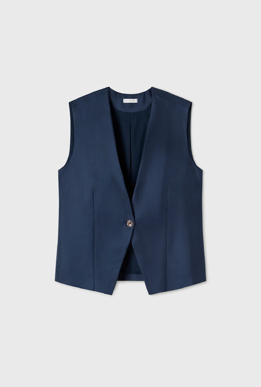 TWILL SLOUCH VEST MIDNIGHT