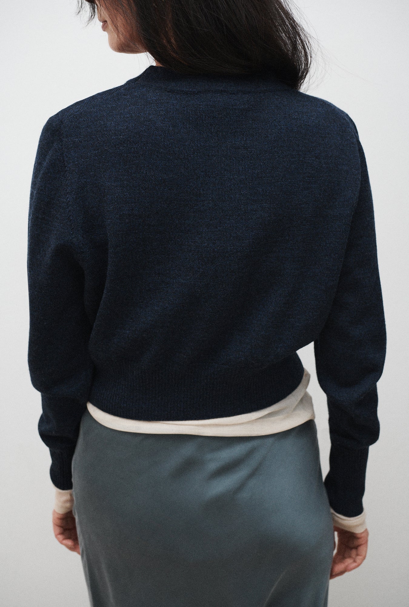 CROPPED CREWNECK AZUL MELANGE