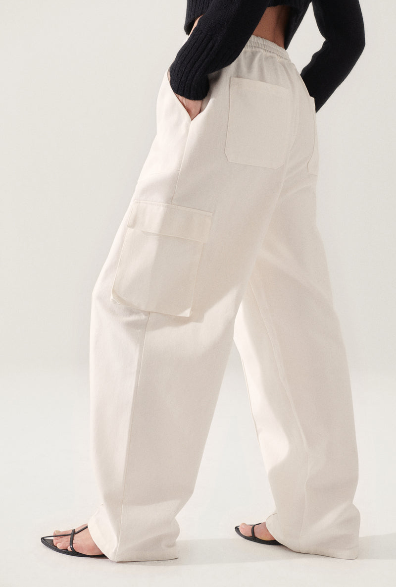 CANVAS CARGO PANTS NATURAL