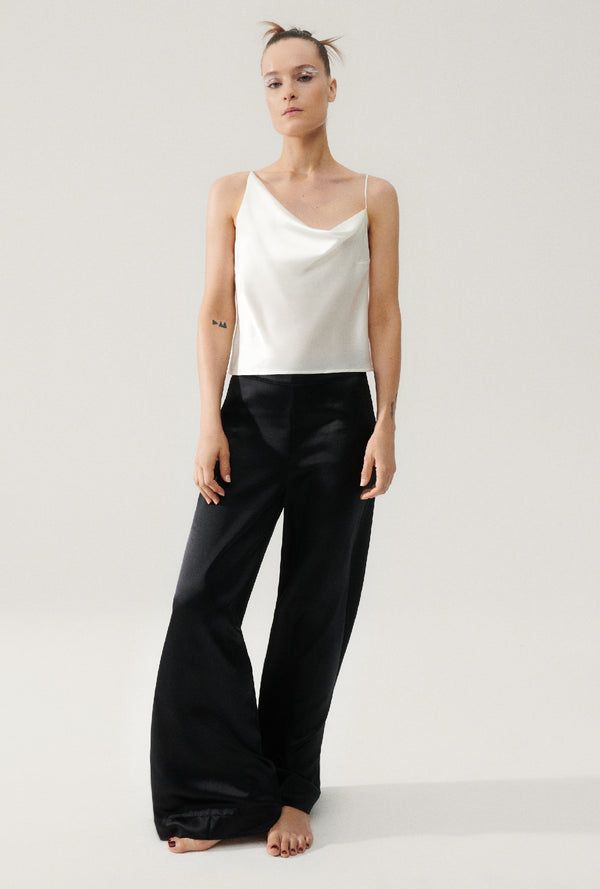 HEAVY TAILORED SIDE ZIP PANTS BLACK