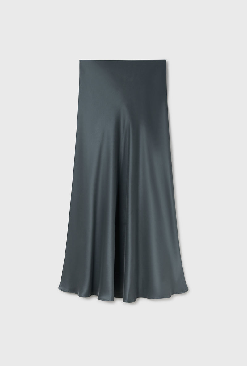 LONG BIAS CUT SKIRT SLATE