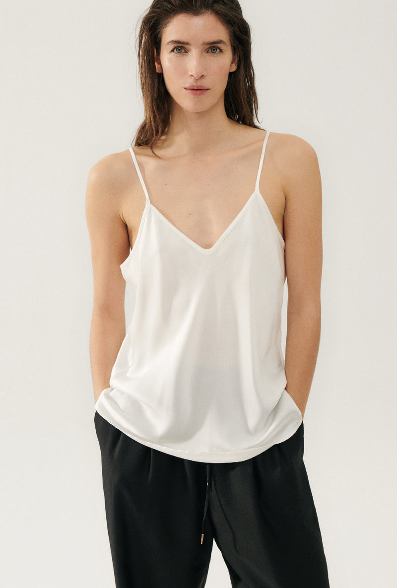 BIAS CUT CAMI WHITE