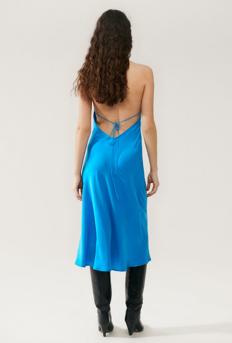 HALTER DRESS COAST BLUE