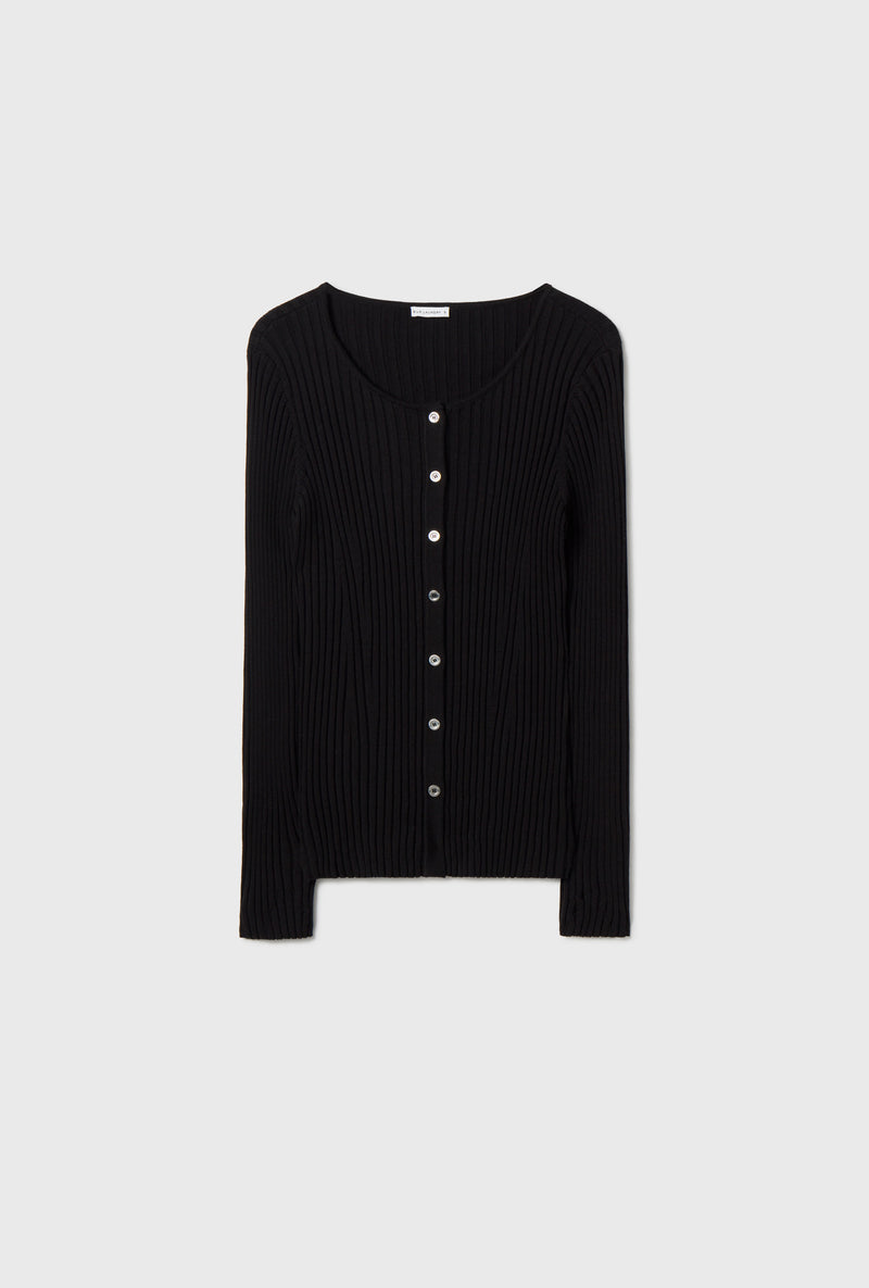 RIBBED KIA CARDIGAN BLACK