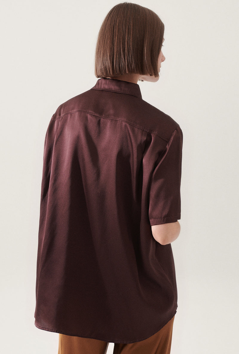 SHORT SLEEVE BOYFRIEND SHIRT CACAO