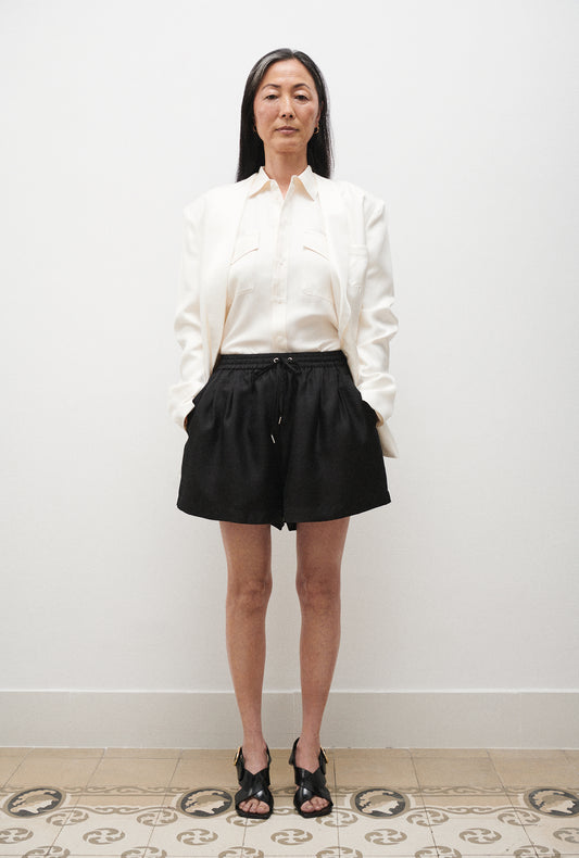 TWILL SLOUCH SHORTS BLACK