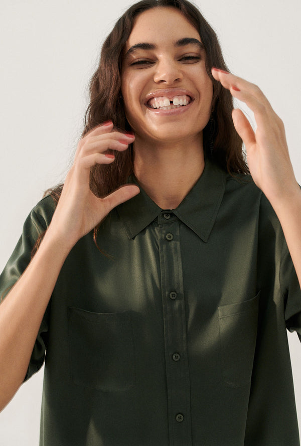 SHORT SLEEVE BOYFRIEND SHIRT THYME