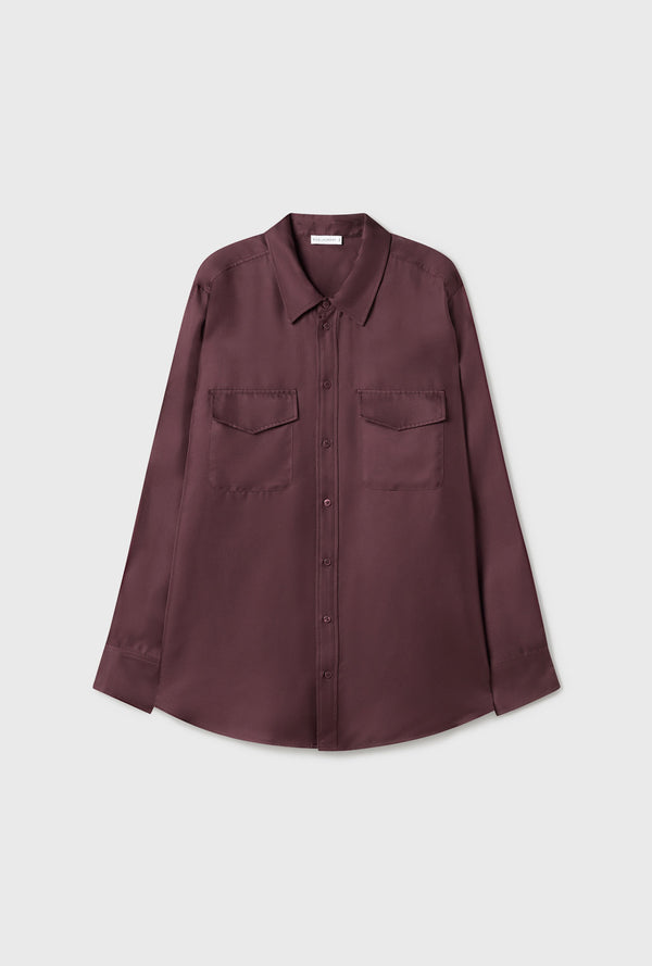 TWILL BOYFRIEND SHIRT CACAO